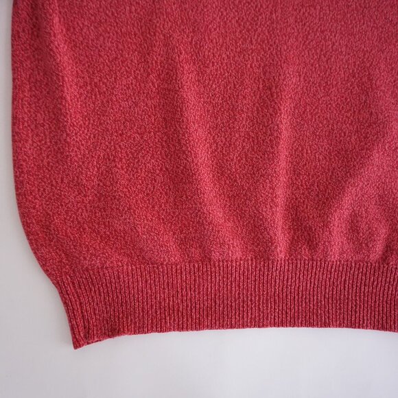 Vintage Tabi International Sweater Red Cotton Knit Minimalist Quiet Luxury S - Picture 6 of 8